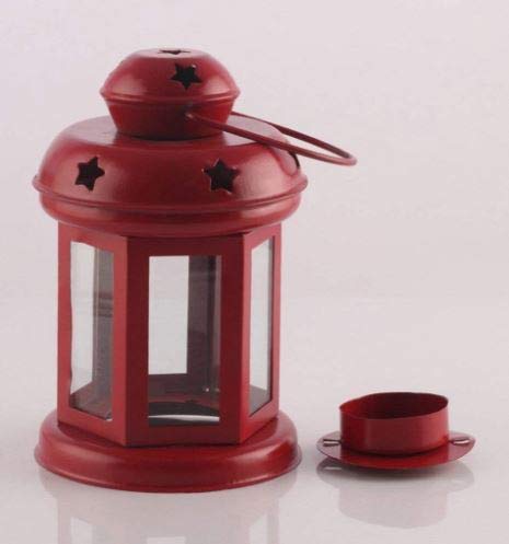 Decorative Tealight Candle Holder Hanging Lantern (6 inch x 3.7 inch) - Decoration Items for Home Set Of 1