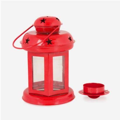 Decorative Tealight Candle Holder Hanging Lantern (6 inch x 3.7 inch) - Decoration Items for Home Set Of 1