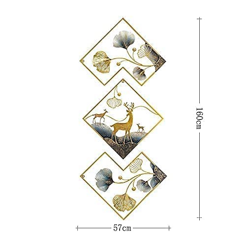 Deer Frame Metal Wall Art- Set Of 3 | Metal Wall Art | Deer Metal Wall Art For Living Room | Wall Decor | Wall Art Decor - 140L x 53W Centimeters