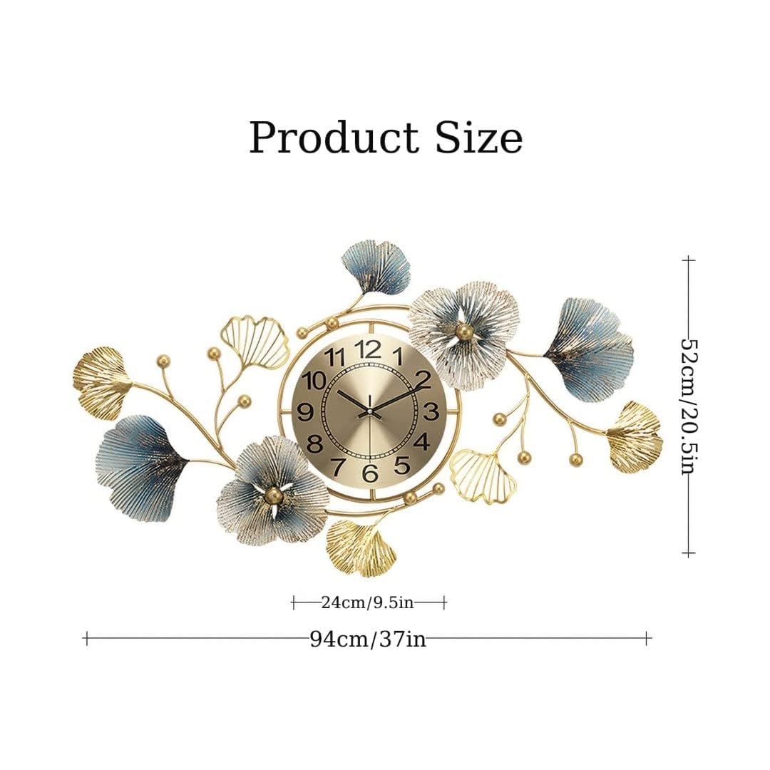 Metal Hanging Wall Clock Floral Decorative for Farm House/Living Room/Bedroom/Hall/Dining Hall Decoration with Antique Design & Glossy...