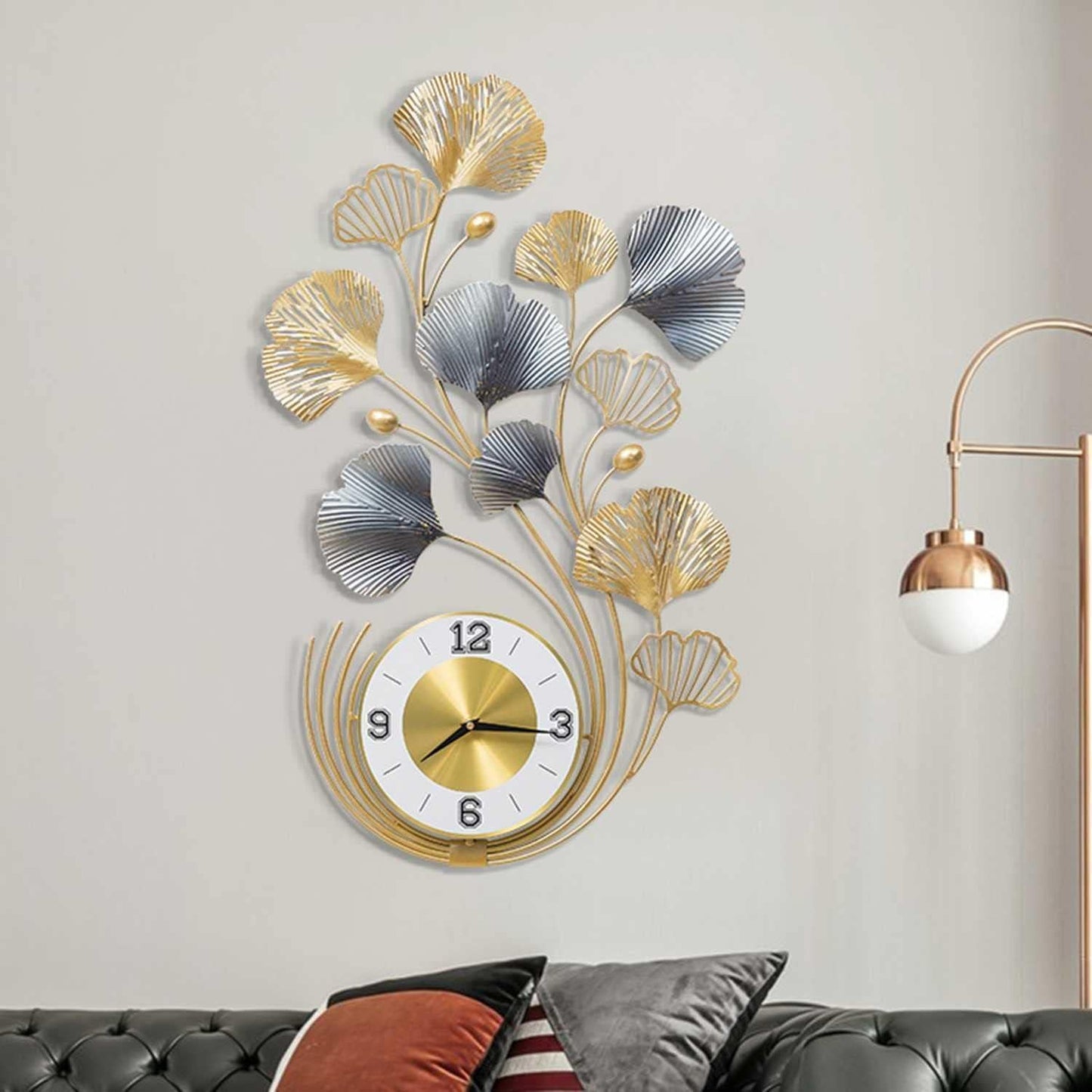 Metal Wall Clock Decorative Metal Silent Non Ticking Wall Clocks Modern Clock for Living Room,