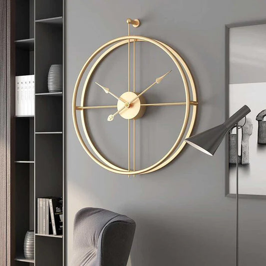 Gold Round Wall Clock For Living Room