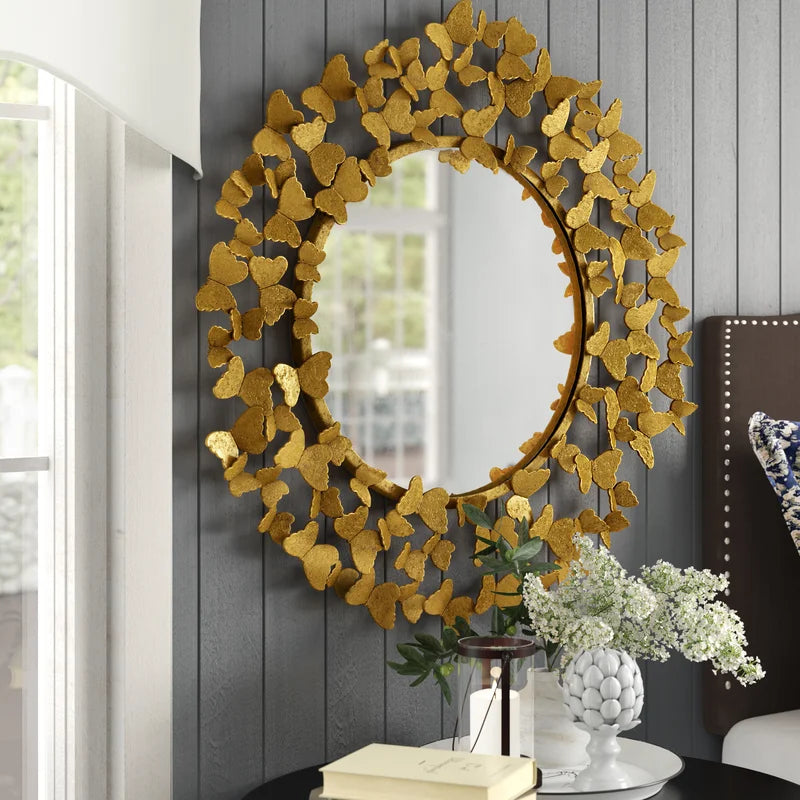 Butterflies Frame Mirror Wall Art For Living Room